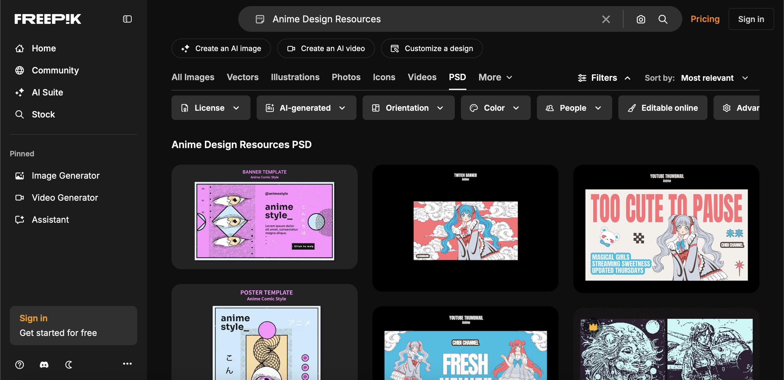Freepik Anime PSD